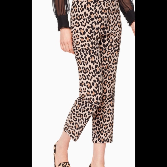 Kate Spade leopard cigarette pants 2 - Picture 2 of 2